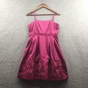 Lucy Paris Strappy Fit &‎ Flare Satin Mini Dress Fuchsia Pink M